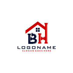 Fototapeta premium BH Initial for Plumbing Service logo icon vector