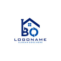 BO Initial for Plumbing Service logo icon vector