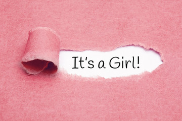 It Is A Girl Pink Torn Paper