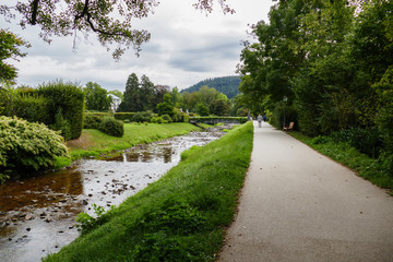Fototapeta na wymiar Lichtentaler Allee in Baden-Baden mit dem Fluß Oos