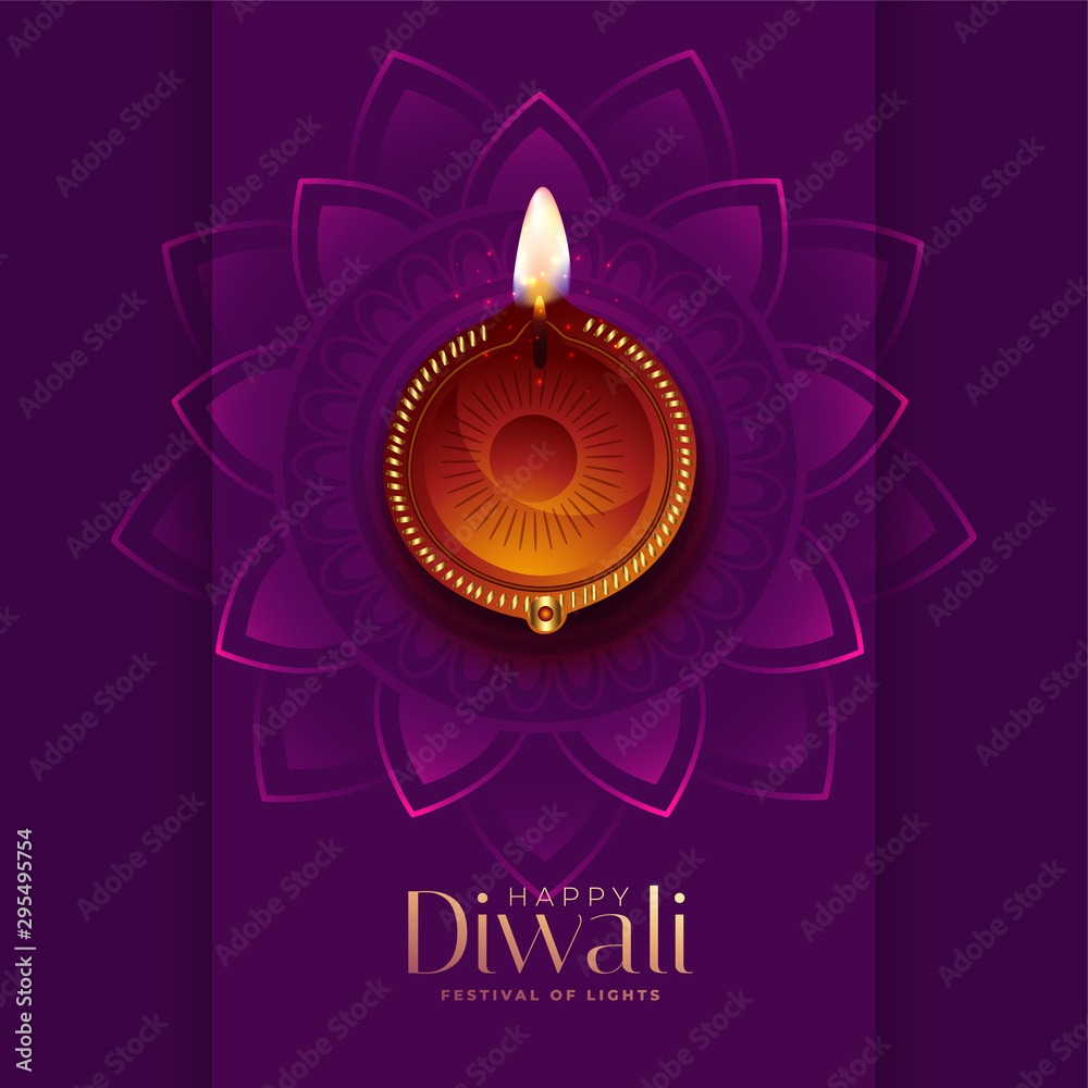 Wall mural diwali diya top view beautiful background