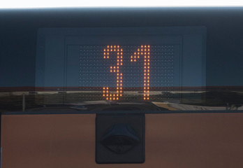 electronic display on a bus showing the number 31