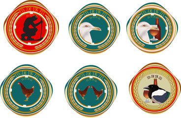 serie di sottobicchieri con immagine per bevanda gassata birra