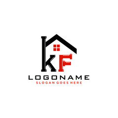 KF Initial for Plumbing Service logo icon vector