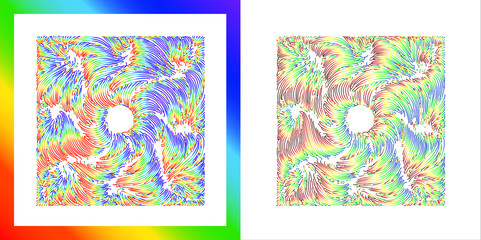 rainbow wind turbine wave line draw pattern vector design