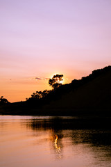 Silhouette tree Desert Beach Sunset