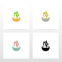 Mortar With Leaves Logo Design