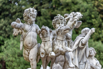 Marble Statue in Royal Palace of Caserta, also known as Reggia di Caserta, Italy