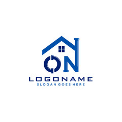 ON Initial for Plumbing Service logo icon vector
