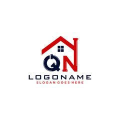 QN Initial for Plumbing Service logo icon vector