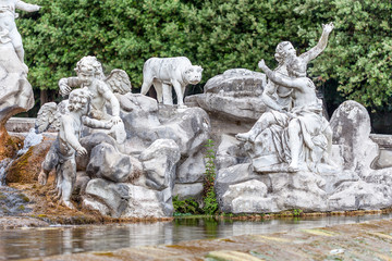 Marble Statue in Royal Palace of Caserta, also known as Reggia di Caserta, Italy