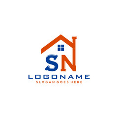 SN Initial for Plumbing Service logo icon vector