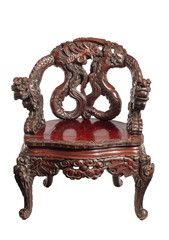 Antique Chinese chair carved with dragons