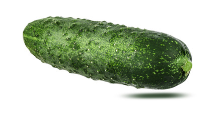 Cucumber isolated on white background with clipping path