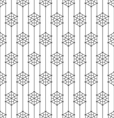 Seamless traditional Japanese geometric ornament .Black and white.