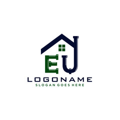 EU Initial for Plumbing Service logo icon vector