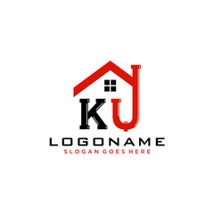 KU Initial for Plumbing Service logo icon vector