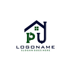 PU Initial for Plumbing Service logo icon vector
