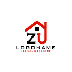 ZU Initial for Plumbing Service logo icon vector