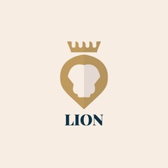 Obraz premium Lion Head Logo. Lion logo vector illustration, emblem design. lion head logo design. lion king face design logo.