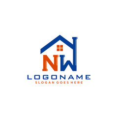 NW Initial for Plumbing Service logo icon vector