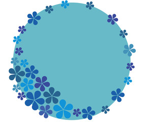 Beautiful template in round shape with colorful and various size of flowers that blooming around.
