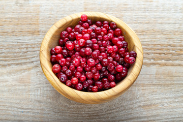 raw cranberries in a plate