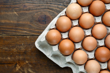 eggs on wooden background