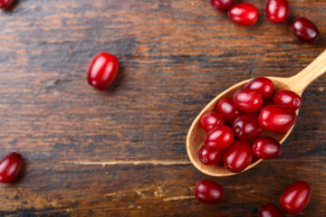 ripe dogwood in a spoon