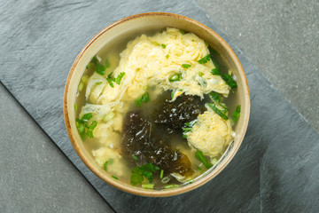 Seaweed and egg soup Chinese food