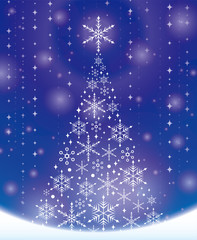 クリスマス　雪の結晶　ツリー　メッセージカード　　クリスマス　雪の結晶　ツリー　メッセージカード　　