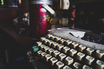Old typewriter or keyboard.