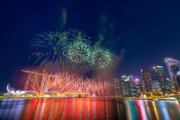 Singapore - August 3: Traveller go to see the fireworks on National day preview at Marina Bay, Singapore on August 3, 2019. - 295510993