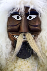 Original hungarian buso mask on white background