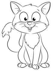 Niedliche sitzende Katze - Vektor-Illustration