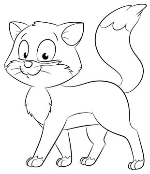 Niedliche gehende Katze - Vektor-Illustration