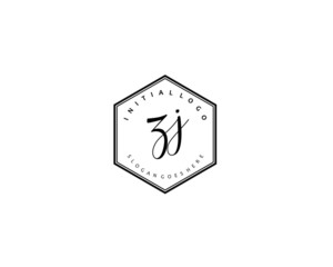 ZJ Initial handwriting logo vector