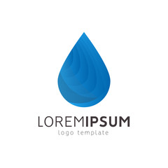 Abstract drop water logo. modern 3d logo symbol. vector icon