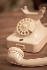 Vintage telephone with rotary dialer