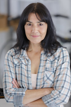 a beautiful mature woman smiling