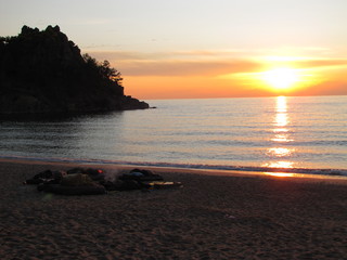baikal lake. sunrise.  awakening