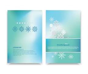 Winter background with snowflakes. Snowfall frozen greeting card