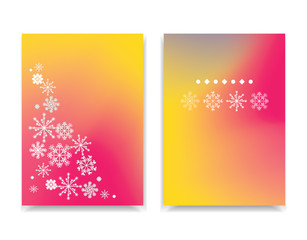 Winter background with white snowflake. Snowfall frozen greeting card