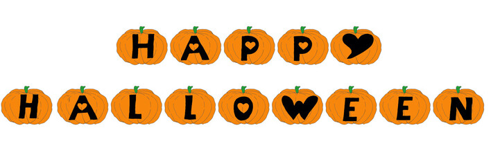 happy halloween written on pumpkins