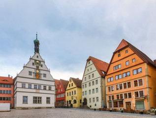 Fototapeta na wymiar Marktplatz square Rothenburg ob der Tauber Old Town Bavaria Germany