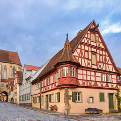 Half-timbered house Rothenburg ob der Tauber Old Town Bavaria Germany