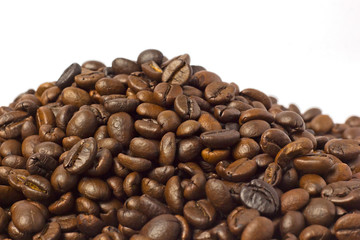 coffee beans on white background
