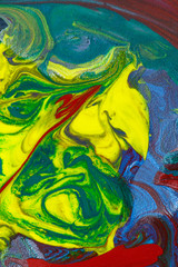 Color background ,watercolor liquid in dynamic flow  and unique shapes of line . Colorful tone with pattern.For  artistic design