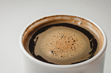 Coffee cup, coffee Foam isolated on white background with clipping path