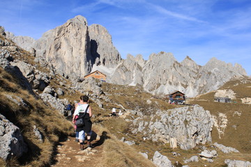 Fototapeta na wymiar Bersteigen in den Dolomiten